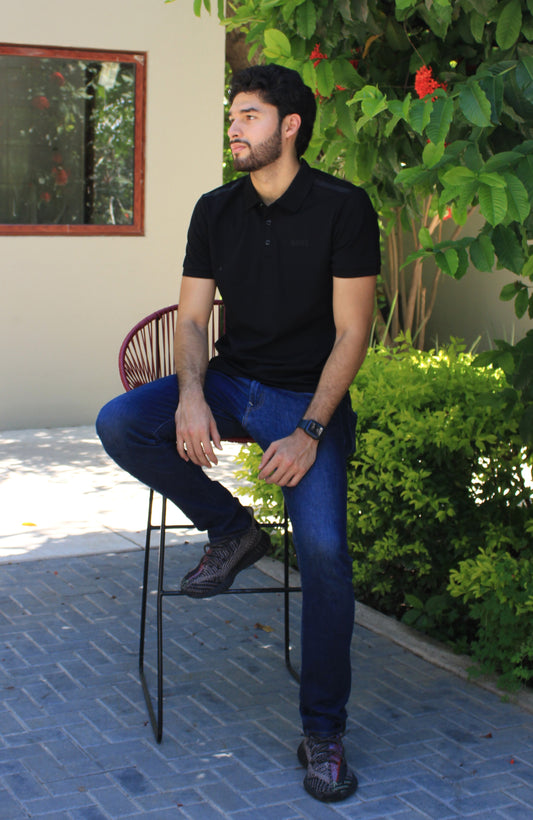 Playera Polo Boss Negra