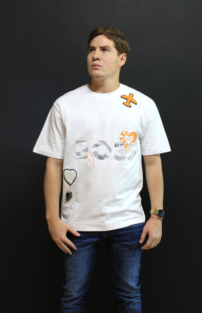 Playera Hugo Boss Blanca Con Aviones