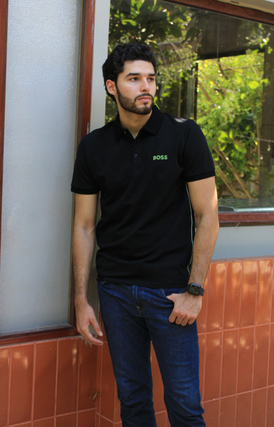 Playera Polo Boss Con Diseño en Verde