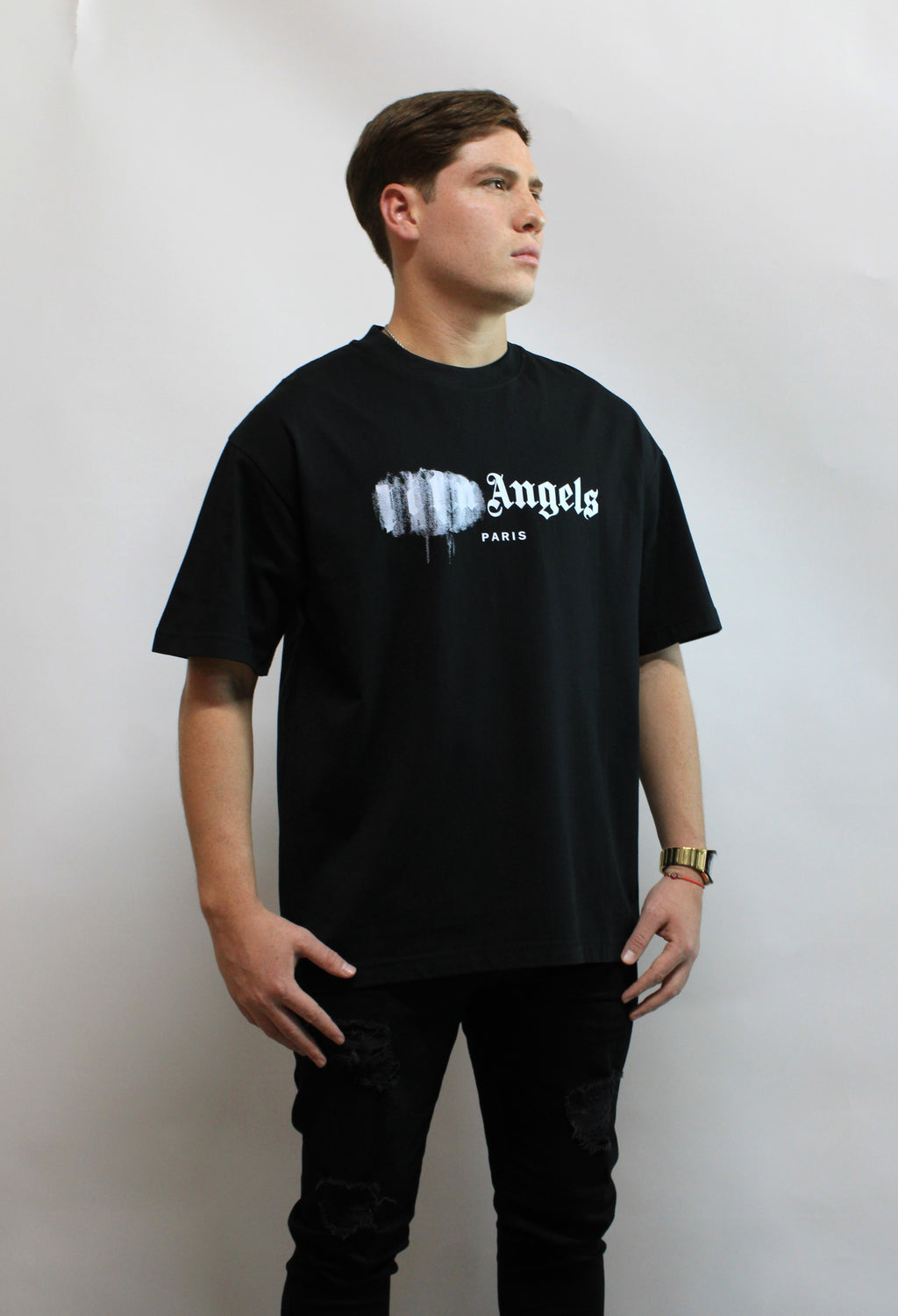 Playera Casual  Palms Angels Negra