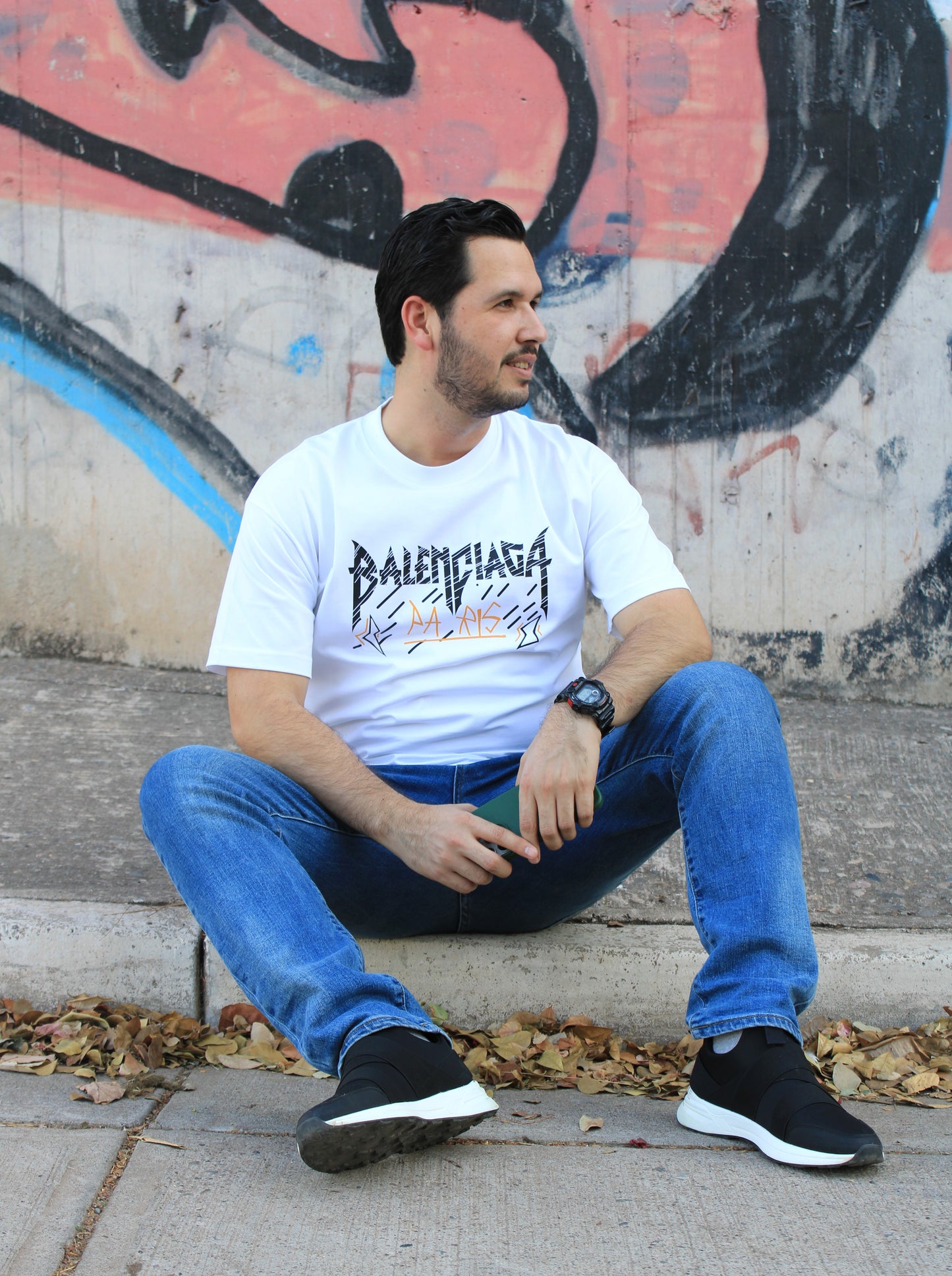 Playera Balenciaga Blanca con Diseño