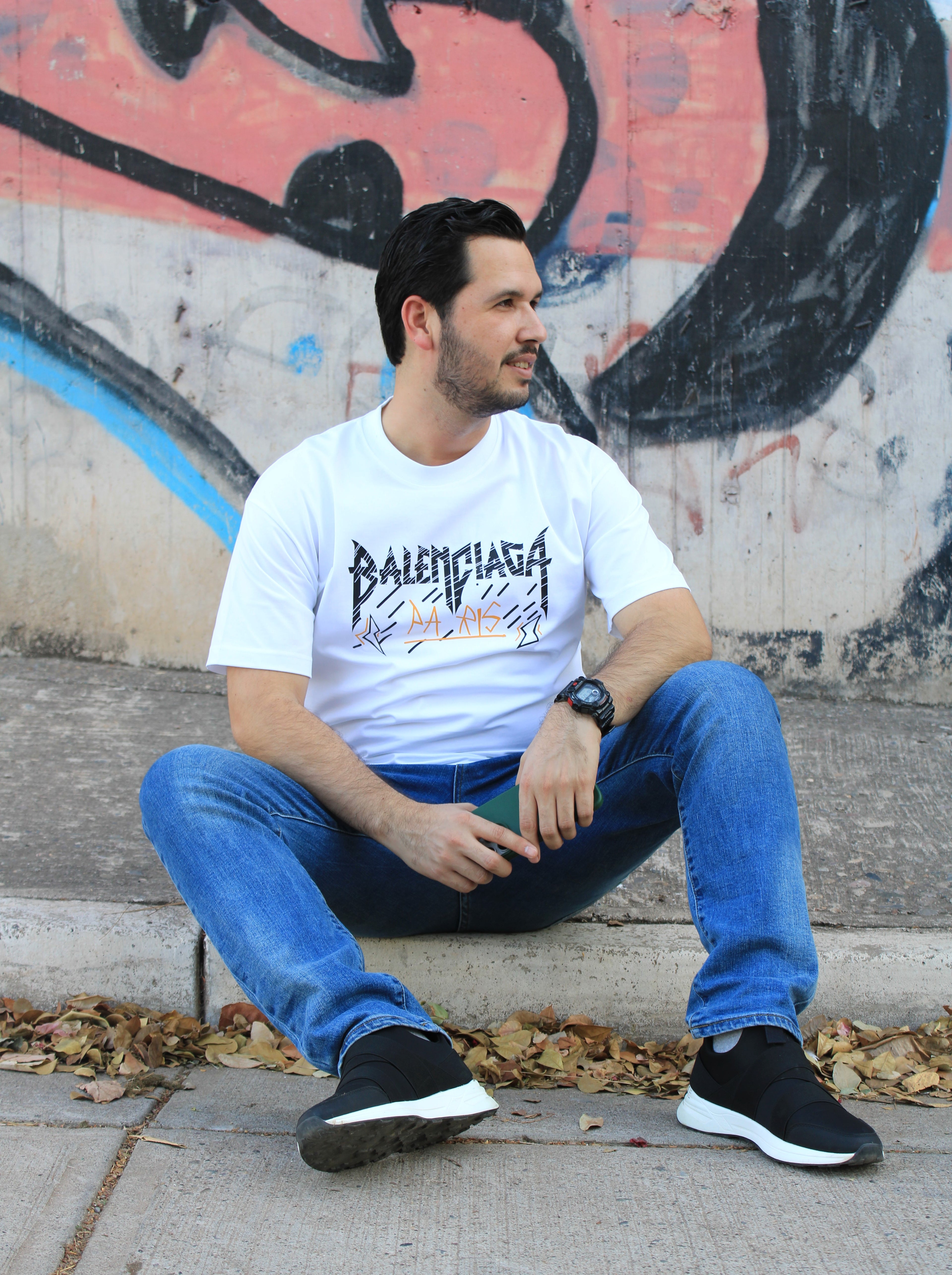 Playera Balenciaga Blanca con Diseño