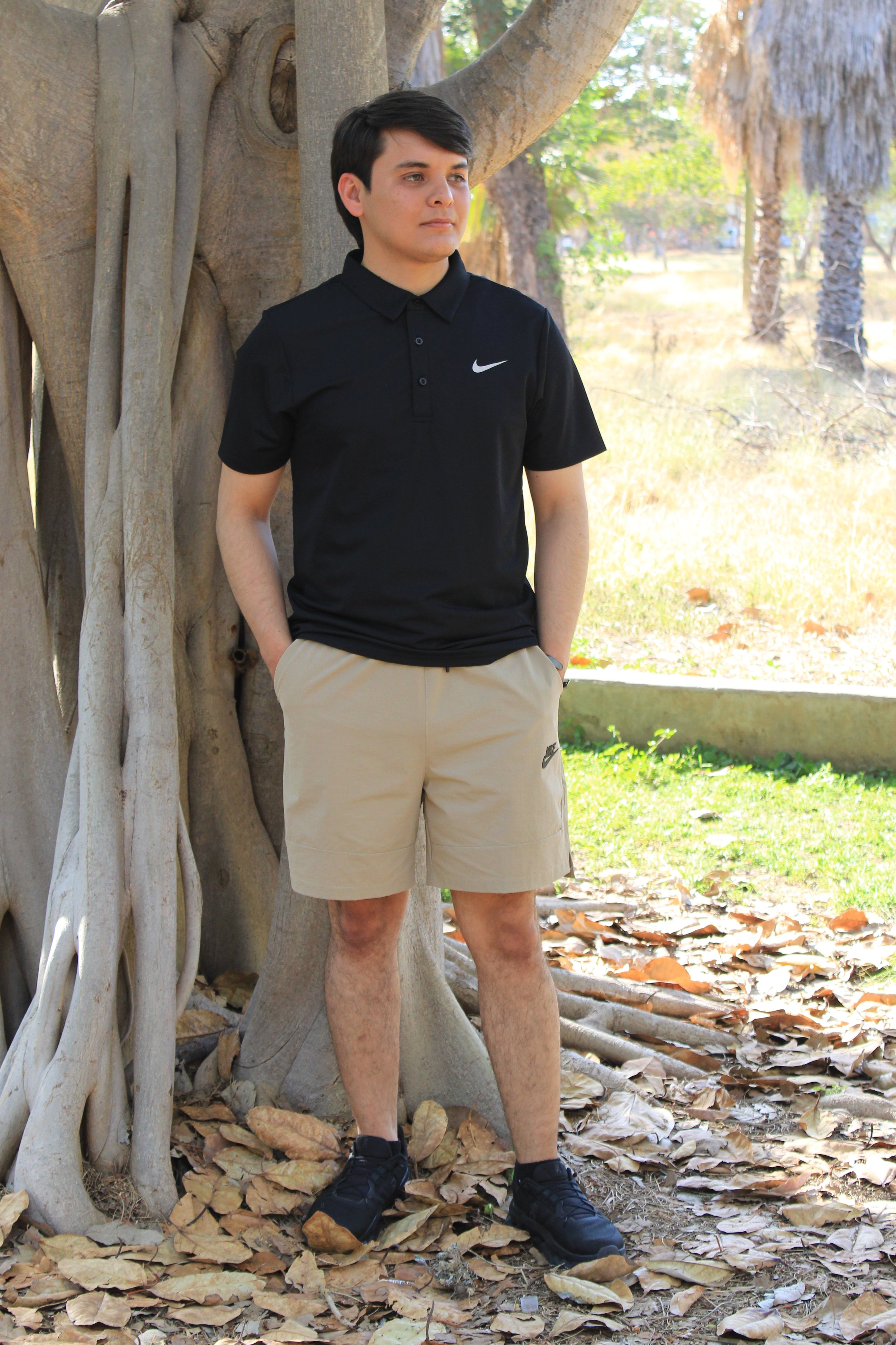 Playera Polo Deportiva Nike Negra