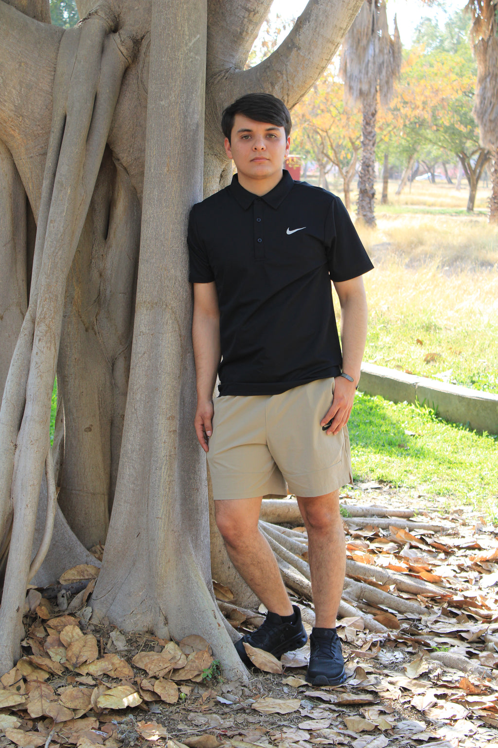 Playera Polo Deportiva Nike Negra