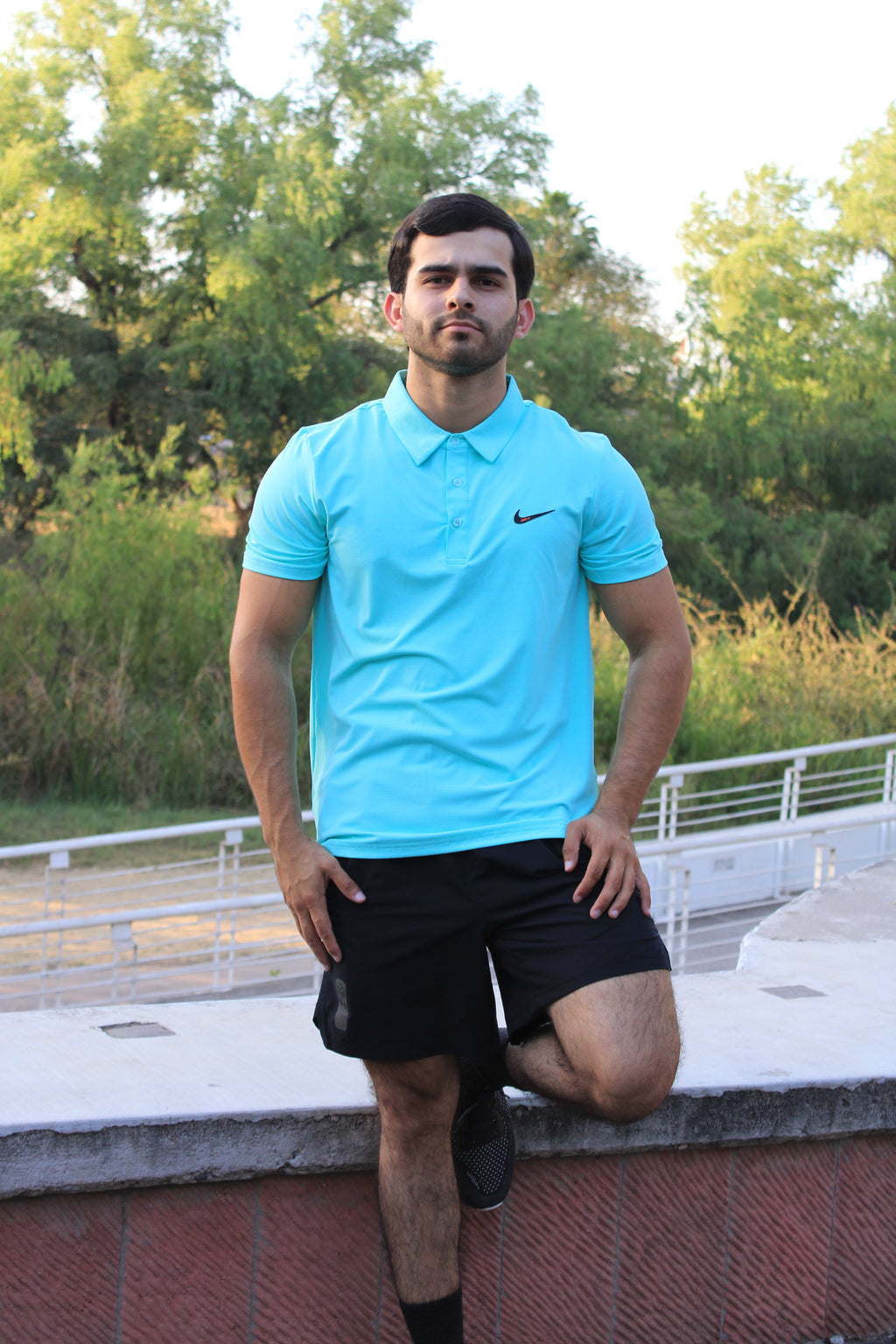 Playera Polo Deportiva Nike Azul Agua