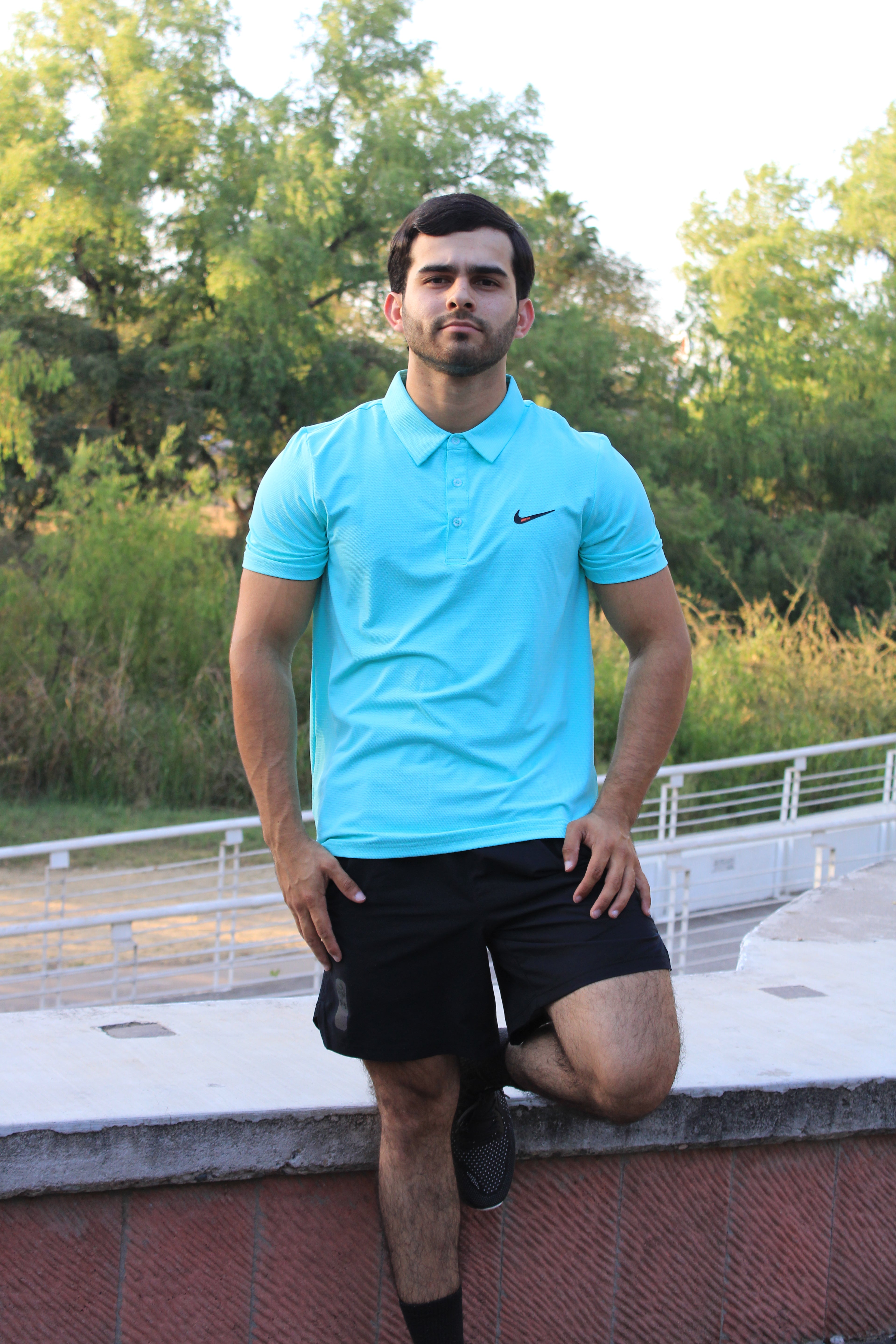 Playera Polo Deportiva Nike Azul Agua