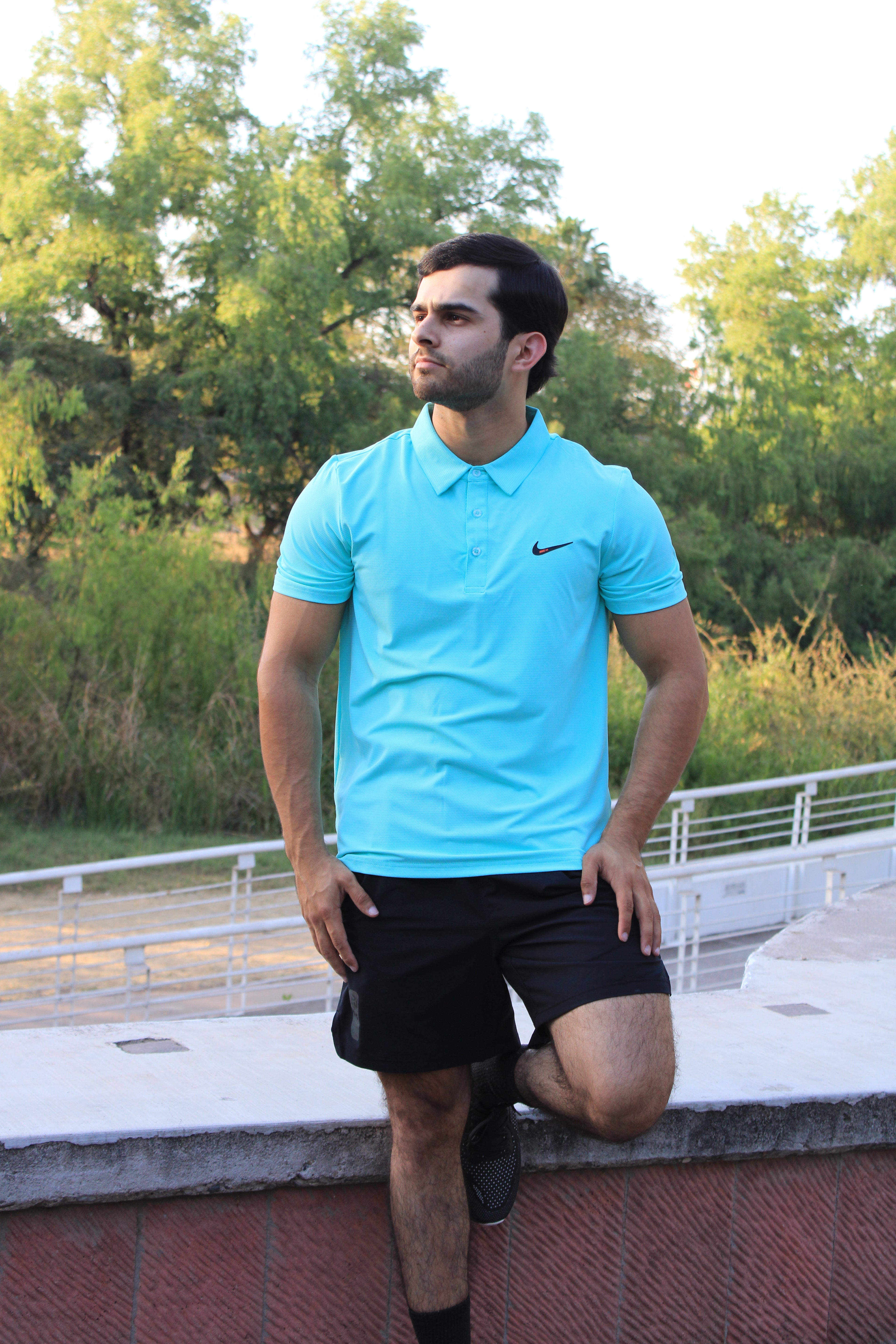 Playera Polo Deportiva Nike Azul Agua