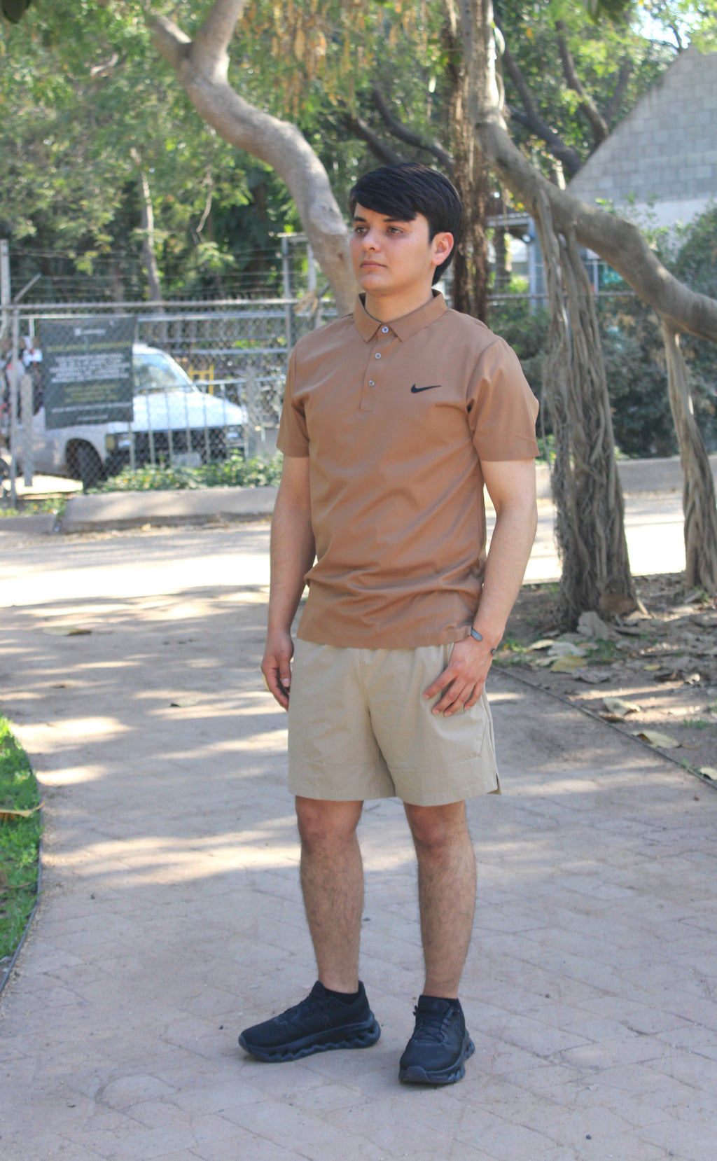 Playera Polo Deportiva Nike Café Oscuro