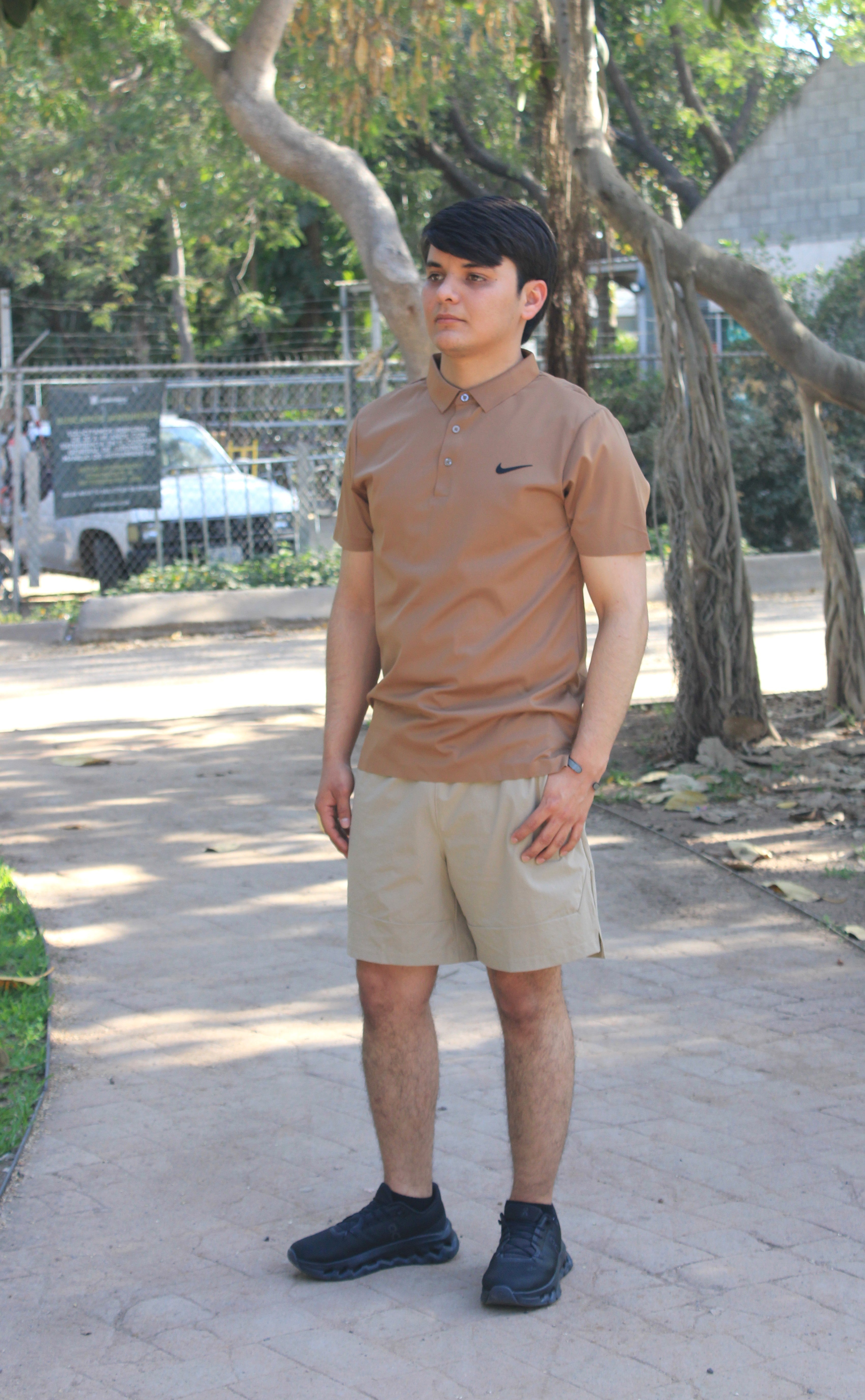 Playera Polo Deportiva Nike Café Oscuro