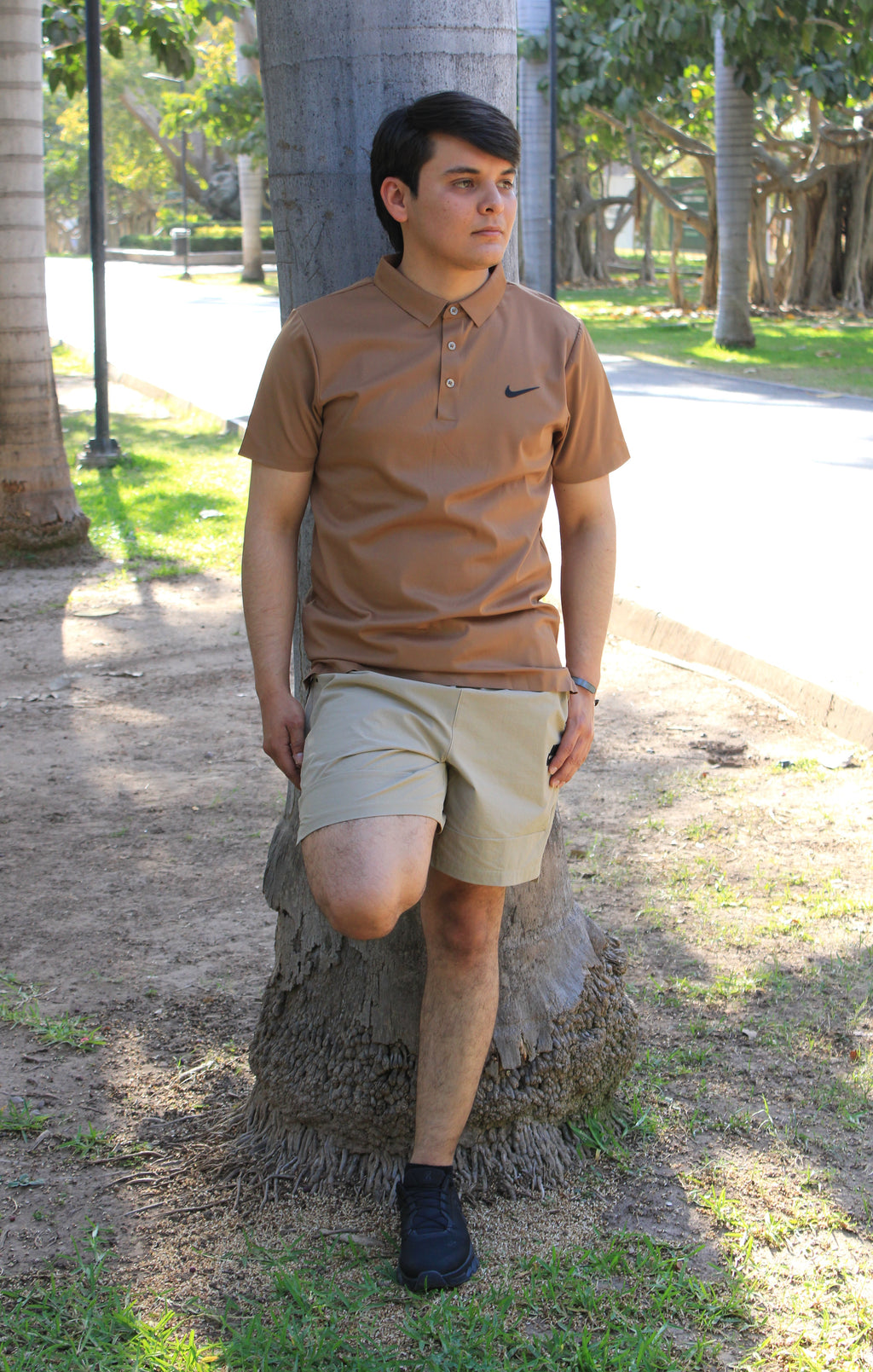 Playera Polo Deportiva Nike Café Oscuro