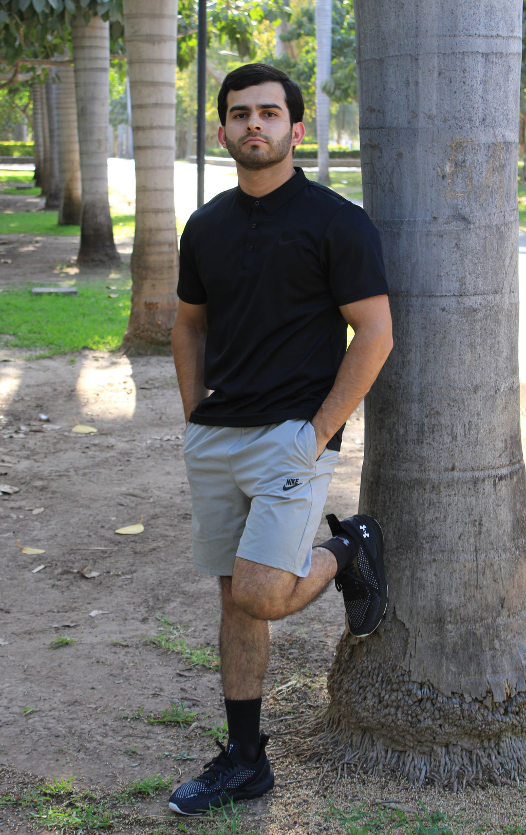 Playera Polo Deportiva Nike Negra