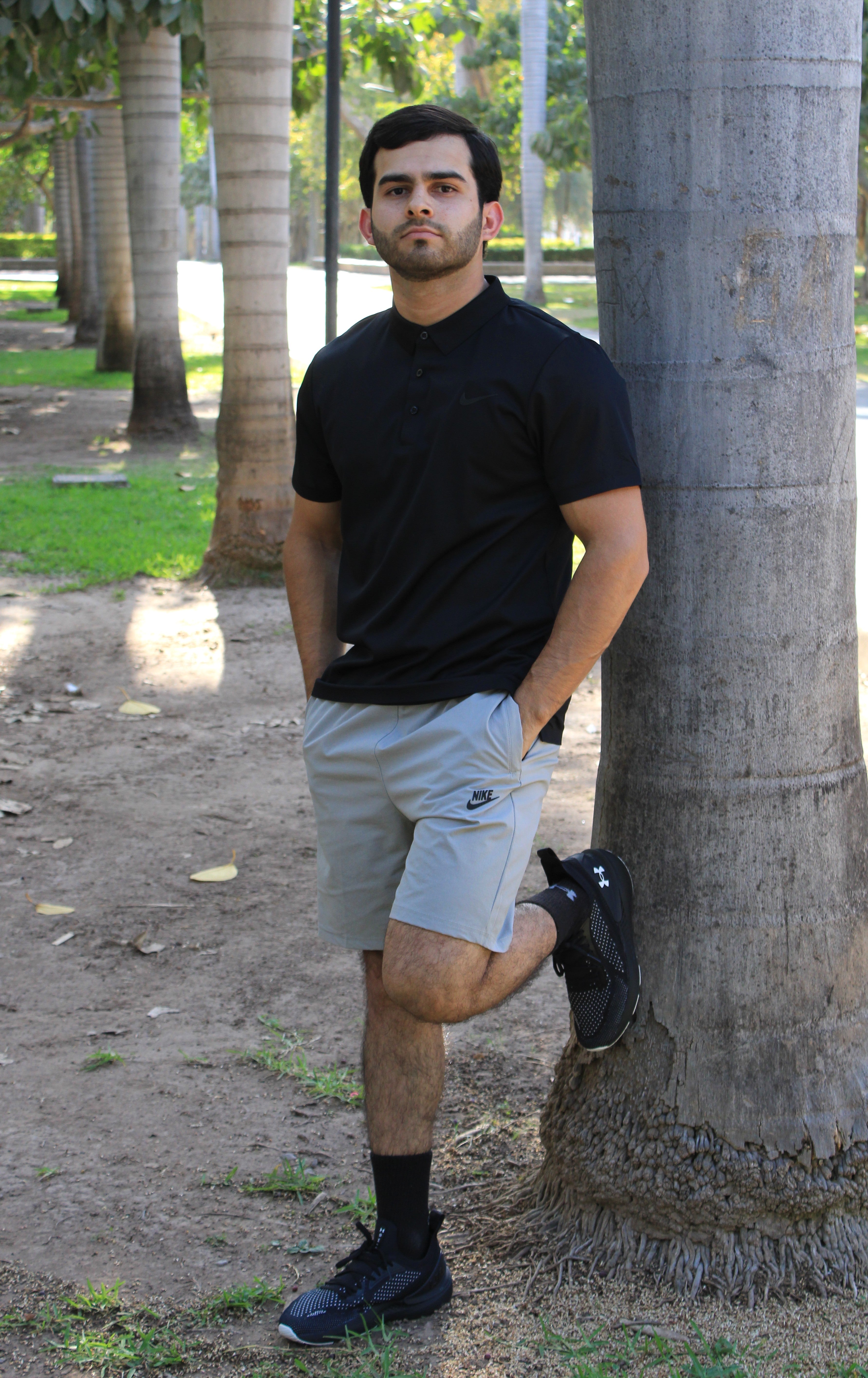 Playera Polo Deportiva Nike Negra