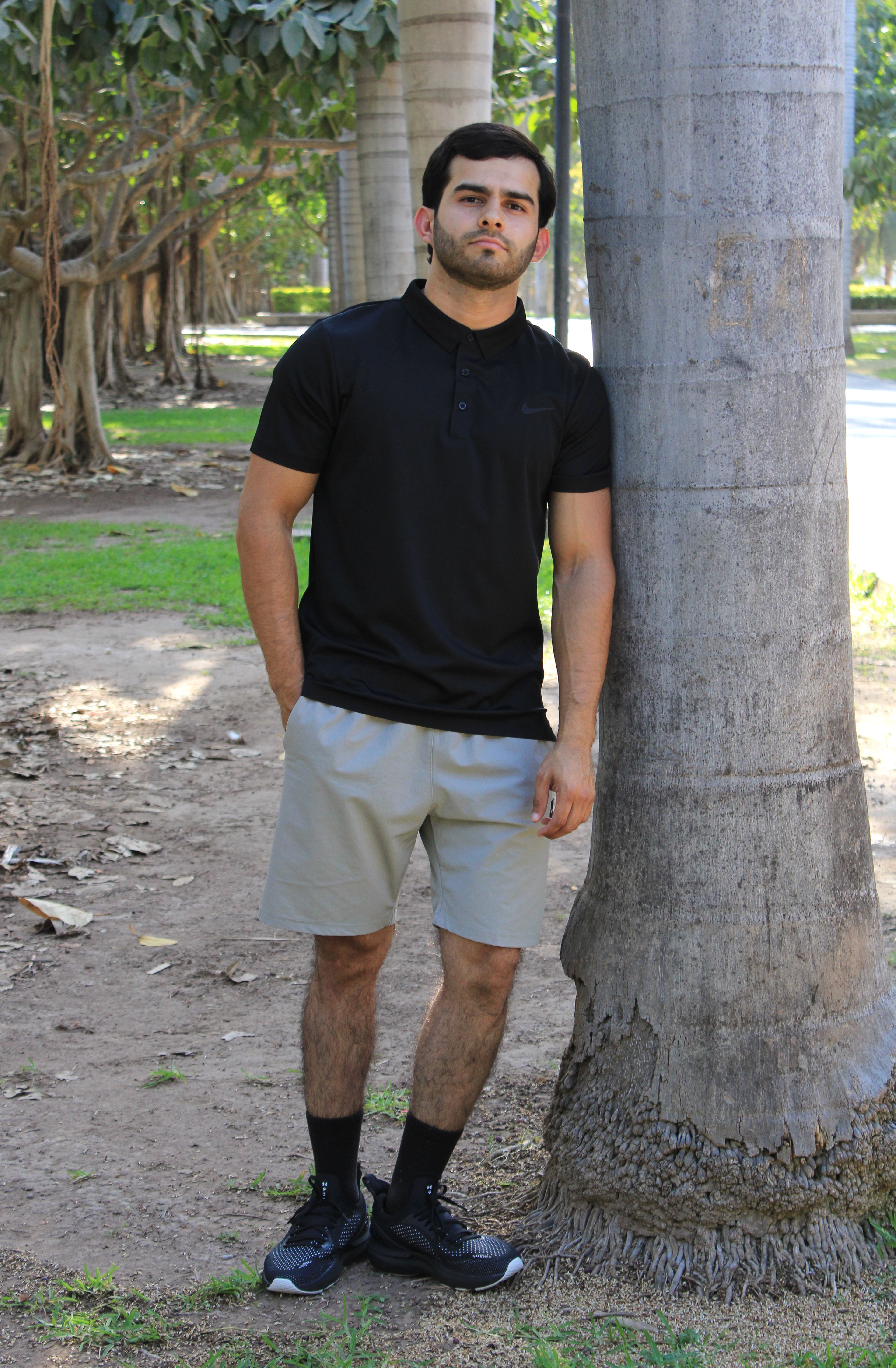 Playera Polo Deportiva Nike Negra